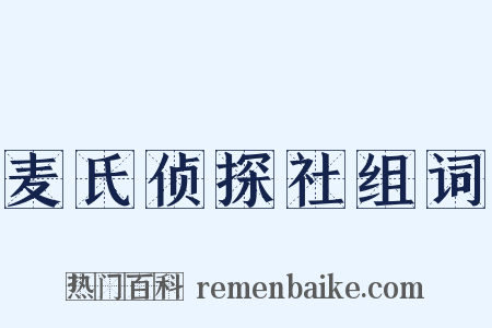 麦氏侦探社组词是什么意思的图片